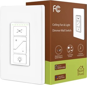 Inteligente Controlador De Ventilador De Teto e Interruptor De Luz Dimmer Wi-Fi Ventilador e Interruptor De Luz Compatível com Alexa Google Home