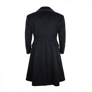 Manteau long noir croisé pour homme, en mélange de laine, avec revers, style trench-coat, pour affaires, hiver, OEM - Product Image 3
