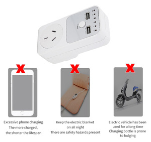 مقبس كهربائي ذكي مزدوج التحكم 10HR للتبديل واجهة <span class=keywords><strong>USB</strong></span> المزدوجة مع قابس الاتحاد الافريقي - Product Image 3