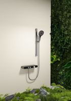 Ensemble de douche mural Tanggao gris bronze moderne et minimaliste en acier inoxydable avec barre coulissante, robinet de salle de bain domestique eau chaude/froide