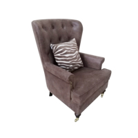 Fauteuil d'appoint vintage marron foncé Mdoern pour salon, mobilier de hall d'hôtel, villa, fauteuil canapé rembourré à dossier haut