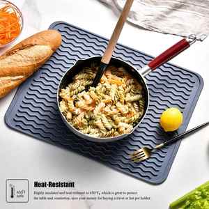 Vente directe d'usine - Tapis de séchage de vaisselle en silicone résistant à la chaleur - Tapis antidérapant pour comptoir de cuisine - Product Image 3