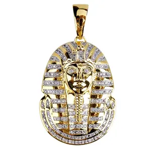 Chic Engraved Handmade Gold Pharaoh Necklace Hiphop Jewelry