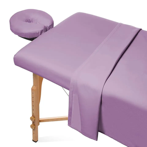 Ensemble de draps de table de massage en microfibre unie, doux et respirant, 3 pièces, avec housse d'oreiller pour le visage, pour usage hôtelier - Product Image 2