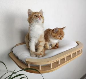 Venta al por mayor nuevo diseño de madera gato saltando gimnasio pasos gato de madera pared pasos gato pared muebles mascota pared cama hogar - Product Image 2