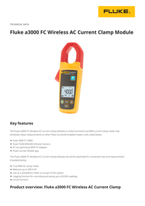 โมดูลแคลมป์วัดกระแสไฟฟ้าไร้สาย A3000 FC True-RMS พร้อมบันทึกข้อมูล จอ LCD มีไฟส่องหลัง รองรับกระแสกระชาก 0.5-400 CAT IV 600V ระยะวัด 20 เมตร รับประกัน 1 ปี - Product Image 2