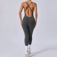 Combinaison de yoga et de sport dos croisé avec bretelles réglables et effet push-up intégré pour la vente en gros