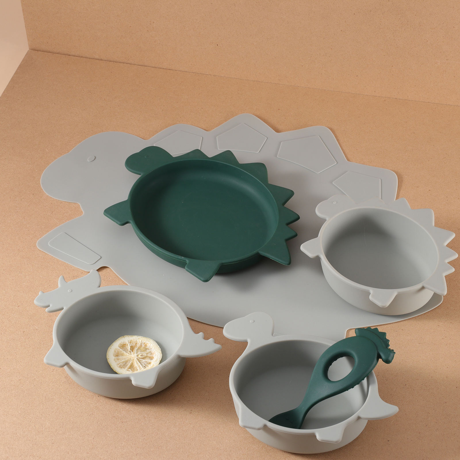 dino set  doveblue +garden green