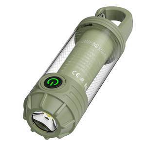 Qimai LY19 Cross-border New Outdoor Camping Lamp Multi-light Portable Keychain Hook Mini Small Flashlight Warm White 18650