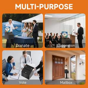 Bespoke กล่องอะคริลิกตั้งพื้นขนาดใหญ่กล่องใส่คำแนะนำที่ล็อคได้พร้อมที่แขวนป้ายล้อสำหรับการลงคะแนนการกุศล - Product Image 6