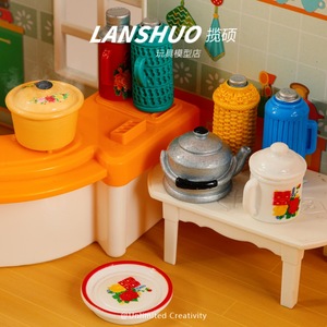 ชุดครัวจิ๋ว Lanshuo ขนาด 1:12 ทำจากพลาสติกเรซิ่น ของตกแต่งบ้านตุ๊กตา DIY อุปกรณ์เสริมบ้านจำลอง - Product Image 1