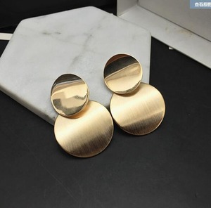 Boucles d'oreilles longues géométriques circulaires <span class=keywords><strong>en</strong></span> métal rétro, polyvalentes et élégantes, pour accessoires féminins - Product Image 6