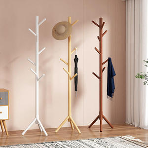 Bằng Gỗ Áo Kệ Cây Ngã Ba Móc Áo Quần Áo Giá Đứng Rod Cho Mũ Và Vải - Product Image 2