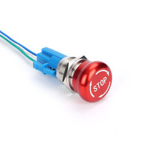 Công Tắc Nút thường mở và thường đóng (ba pin) 22mm, công tắc Nút dừng khẩn cấp điện áp thấp, nút kim loại - Product Image 2