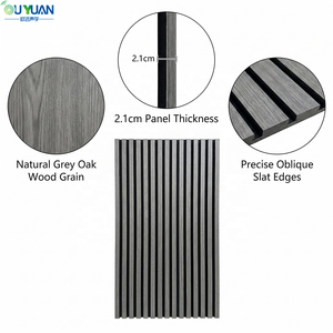 Panneaux acoustiques modernes en PVC gris <span class=keywords><strong>platine</strong></span> à une face, imitation chêne, avec NRC 0.8, imperméables, écologiques, ignifuges, pour l'école et les studios - Product Image 4