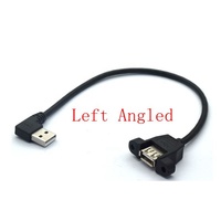 Câble d'extension USB 2.0 mâle vers femelle à angle droit pour montage sur panneau