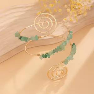 I-0980 rétro bras ouvert Bracelet à la mode gravier perlé spirale ligne bijoux de corps principalement en alliage pour les fêtes - Product Image 2