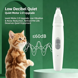 Tondeuse à griffes automatique sans fil rechargeable pour chiens et chats, en céramique ABS, portable, avec lumière LED - Product Image 2