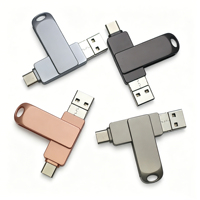 Clé USB 4-en-1, Nouveau Produit en Promotion, USB 2.0, Capacités 32 Go, 64 Go, 128 Go, 256 Go, Fabriquée en Alliage de Zinc
