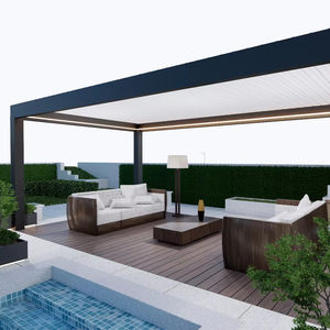 Pergola en aluminium personnalisée Double véranda en verre trempé autoportante Maison d'été Jardin d'hiver préfabriqué - Product Image 4