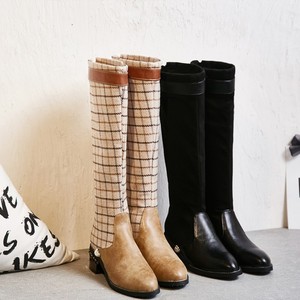 Winter Women Knight Knee High Boots <b>Pointed</b> Toe Booties Calf High Flat Riding Long Boots for Lady - Product Image 6