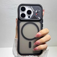 Étui de téléphone magnétique en maille respirante avec grande fenêtre pour appareil photo, 5 couleurs, anneau magnétique PC TPU pour iPhone 18 Pro Max