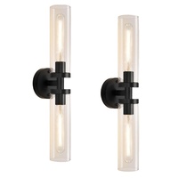 Applique murale LED E26 en verre transparent et aluminium pour salon, chambre, salle de bain, couloir
