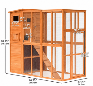 Casa para <span class=keywords><strong>Gatos</strong></span> de Madera Maciza Cuadrada y Transpirable GreenGrow Classic, en Oferta, con Jaula de Madera, Muebles Premium para Mascotas - Product Image 6