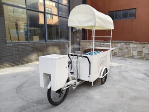 Triciclo de Comida con Estructura de Acero Resistente, Carrito de Café Móvil con Toldo Duradero - Product Image 2