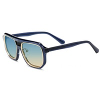 Lunettes de soleil TFB 2025 en acétate ovales unisexes à double pont, style pilote vintage, luxe, mode, vente en gros, haute qualité, protection UV %