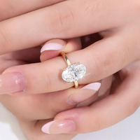 2 ~ 3CT Oval Cut Lab tumbuh berlian perhiasan 18k kuning emas E VVS longgar berlian gaya klasik 14K kuning emas cincin untuk pria wanita