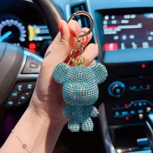 Nouveau porte-clés de luxe en métal avec strass et cristaux, motif ours mignon, pour sac et clés de voiture, pour filles - Product Image 3