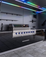 Cuisine conteneur modulaire mobile de luxe en acier inoxydable pour usage extérieur en parc, à vendre