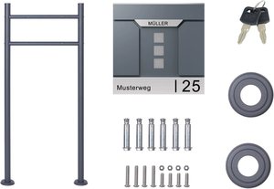 ตู้ไปรษณีย์ติดผนังกันขโมย ทนทาน พร้อมป้ายชื่อสแตนเลสและป้ายเลขที่บ้าน ตู้รับจดหมายสำหรับอพาร์ทเมนท์ - Product Image 2