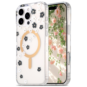 เคสโทรศัพท์มือถือใสแบบแม่เหล็ก PC TPU 2.0 มม. ลายดอกไม้แบบกำหนดเอง สำหรับ <span class=keywords><strong>iPhone</strong></span> 16 16 <span class=keywords><strong>Pro</strong></span> 15 15 <span class=keywords><strong>Pro</strong></span> 12 13 <span class=keywords><strong>14</strong></span> <span class=keywords><strong>Pro</strong></span> Max 17 air - Product Image 2