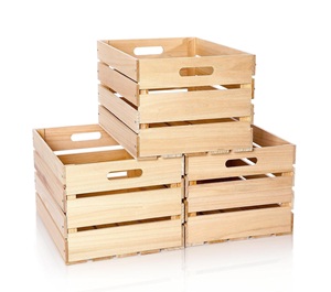 Set di 3 Casse in Legno Professionali per Stoccaggio, Casse per Latte in Legno Non Assemblate con Manico, Organizzatore Non Finito - Product Image 5