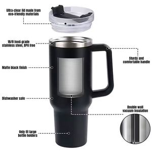 Vaso Térmico de Acero Inoxidable con Recubrimiento y Logotipo Personalizado, 40 oz, con Asa, para Viaje, Taza, Vaso Aislado, Gobelet Isotherme - Product Image 5