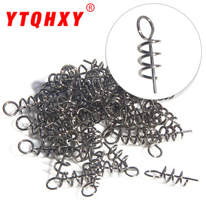 Xy 368 Soft Bait Lure Hook With <b>Spring</b> <b>Clip</b> Anti Snag Crank Hook For Bass Freshwater Fishing Tackle Accessories Stainless Steel - Product Image 2