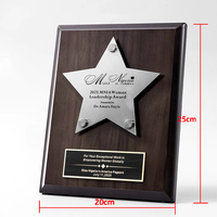 Haute Qualité Bois Plaque Or Argent Métal Étoile En Bois Entreprise Annuelle Trophée Prix Plaque Société Marque Aauthorized Certificat