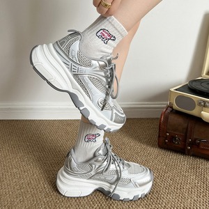 Nouvelles chaussures de sport légères pour femmes, style basket-ball, couleur <span class=keywords><strong>gris</strong></span> argenté, pour augmenter la taille - Product Image 3