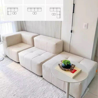 Ensemble de canapés modernes et professionnels de style nordique, en bouclette beige, 3-4 places, durable, pour salon, design d'intérieur