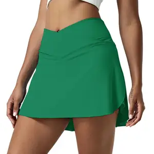 Women Soft 4 Way Stretch V Cut Exercise Tennis Dress Quick Dry Golf Skirt