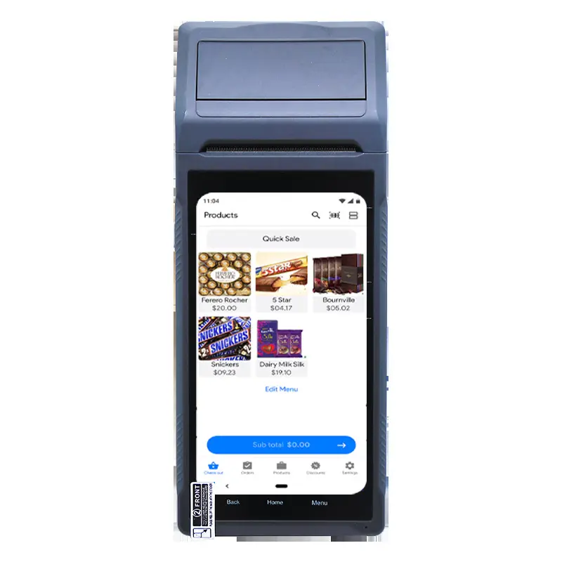 5,5 Zoll WLAN Bluetooth Android-Handy-Bezahlgerät Zahlungsterminal Kassenkasten für Restaurant