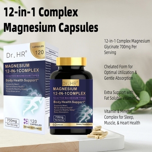 Cápsulas de Glicinato de Magnesio 12 en 1, Fórmula de Alta Absorción, Favorece la Relajación Muscular, un Sueño Reparador, la Salud Nerviosa y el Suministro de Minerales - Product Image 2