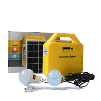 Kit solaire portable mini 3W 4500mAh avec générateur, radio, lampe torche et ampoules LED pour éclairage d'urgence domestique