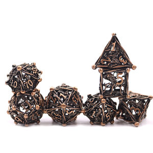 Ankheg Hollow Metal DND Dice Set DND 7 D D Set For Dungeons Dragon Game Antique Copper Color