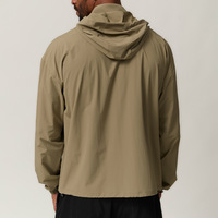 Blouson universitaire à capuche zippé pour homme, grande taille, coupe-vent, extensible et respirant, en toile, pour le sport, la chasse et la randonnée, vente en gros OEM