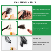 Fournisseur de Cheveux Naturels Afro Kinky en Vrac 100% Cheveux Humains Micro Twist 30g Cheveux Humains Kinky en Vrac pour Tresses et Dreadlocks