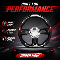 Volant en fibre de carbone Mustang, volant LED Mustang, volant S550 GT, modification de voiture, volant en cuir