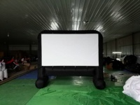 Écran de projection gonflable portable d'extérieur en tissu Oxford, pliable, silencieux, pour projection avant/arrière, 52x30, pour jardin
